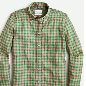 J Crew cotton plaid shirt.